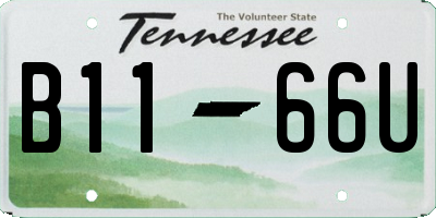 TN license plate B1166U