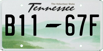 TN license plate B1167F