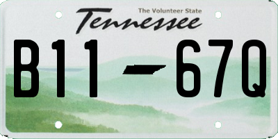 TN license plate B1167Q