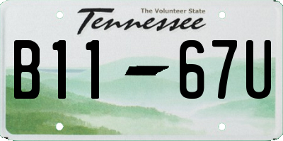 TN license plate B1167U