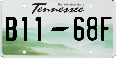 TN license plate B1168F