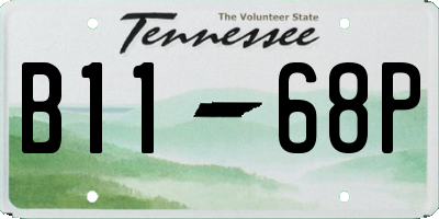 TN license plate B1168P