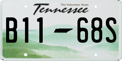 TN license plate B1168S