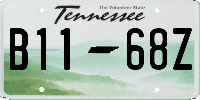 TN license plate B1168Z