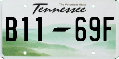 TN license plate B1169F