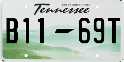 TN license plate B1169T