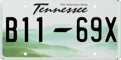TN license plate B1169X