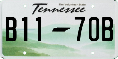 TN license plate B1170B