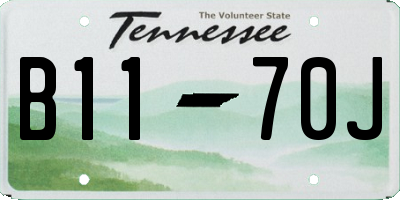 TN license plate B1170J