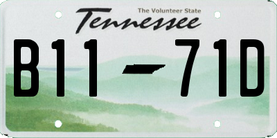 TN license plate B1171D