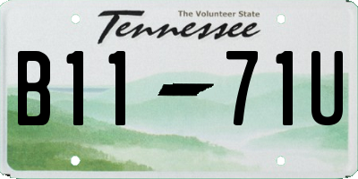 TN license plate B1171U