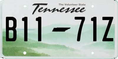 TN license plate B1171Z