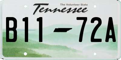 TN license plate B1172A