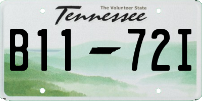 TN license plate B1172I