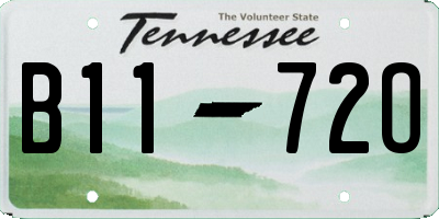 TN license plate B1172O