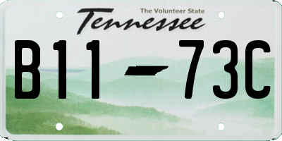 TN license plate B1173C