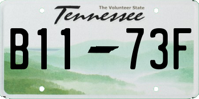 TN license plate B1173F