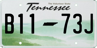 TN license plate B1173J