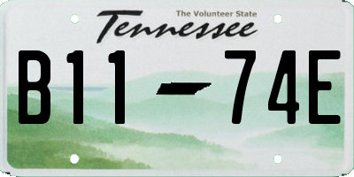 TN license plate B1174E
