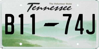 TN license plate B1174J