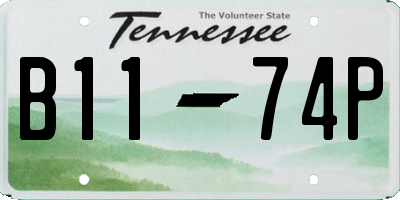 TN license plate B1174P