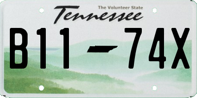 TN license plate B1174X