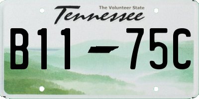 TN license plate B1175C