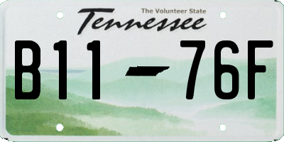 TN license plate B1176F
