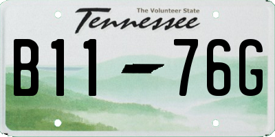 TN license plate B1176G