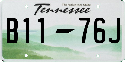 TN license plate B1176J