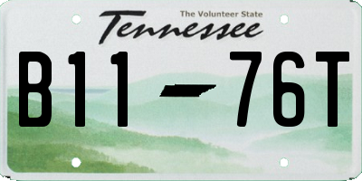 TN license plate B1176T