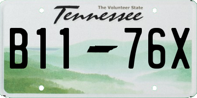 TN license plate B1176X