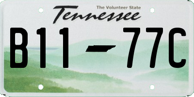 TN license plate B1177C