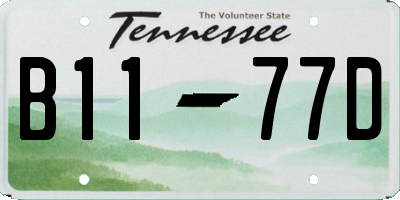 TN license plate B1177D