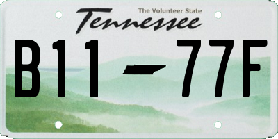 TN license plate B1177F