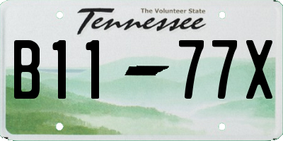 TN license plate B1177X