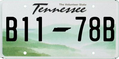 TN license plate B1178B