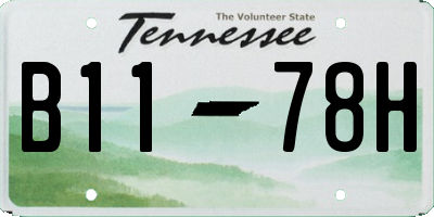 TN license plate B1178H