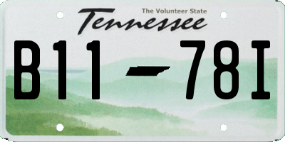 TN license plate B1178I