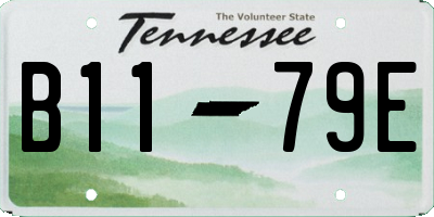 TN license plate B1179E