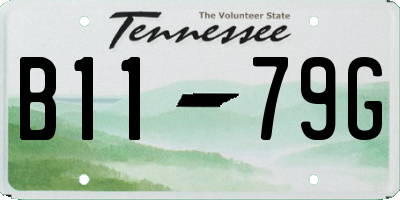 TN license plate B1179G