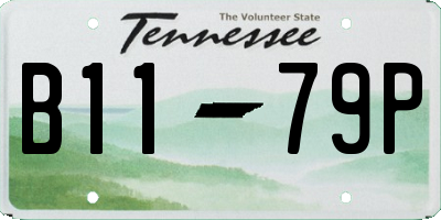TN license plate B1179P