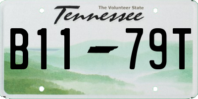 TN license plate B1179T