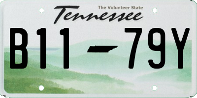 TN license plate B1179Y