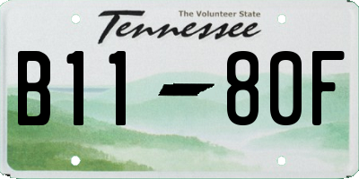 TN license plate B1180F