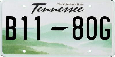 TN license plate B1180G