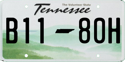 TN license plate B1180H