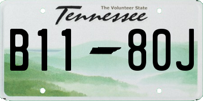 TN license plate B1180J