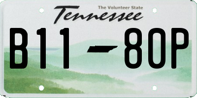 TN license plate B1180P