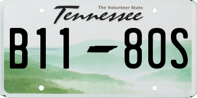 TN license plate B1180S